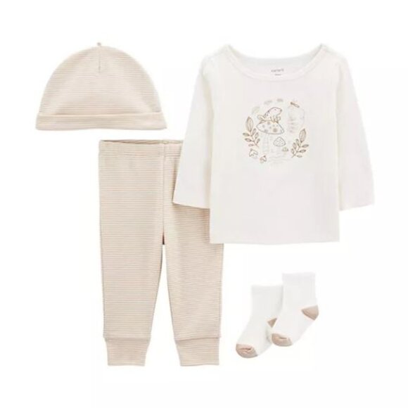 NWT Carter's Baby Girl Top, Pants, Hat & Socks Set - Picture 1 of 5